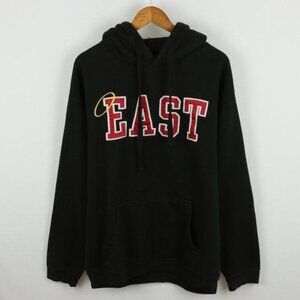 Ouray Sportswear Men's Large Black Red Applique Pullover Hoodie Sweatshirt